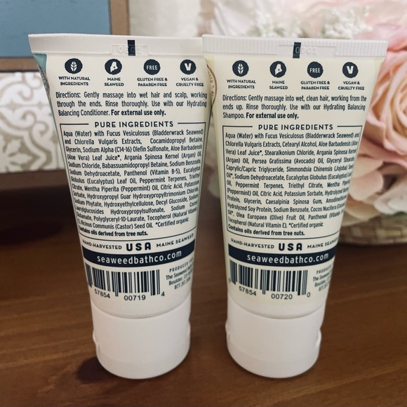 The Seaweed Bath Co Shampoo & Conditioner Travel Size 1.5oz Hydrating Balancing - Picture 2 of 2